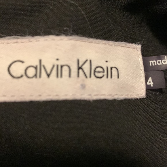 Calvin Klein Black Faux Leather Stripes Lined Sheath Dress - Picture 9 of 10